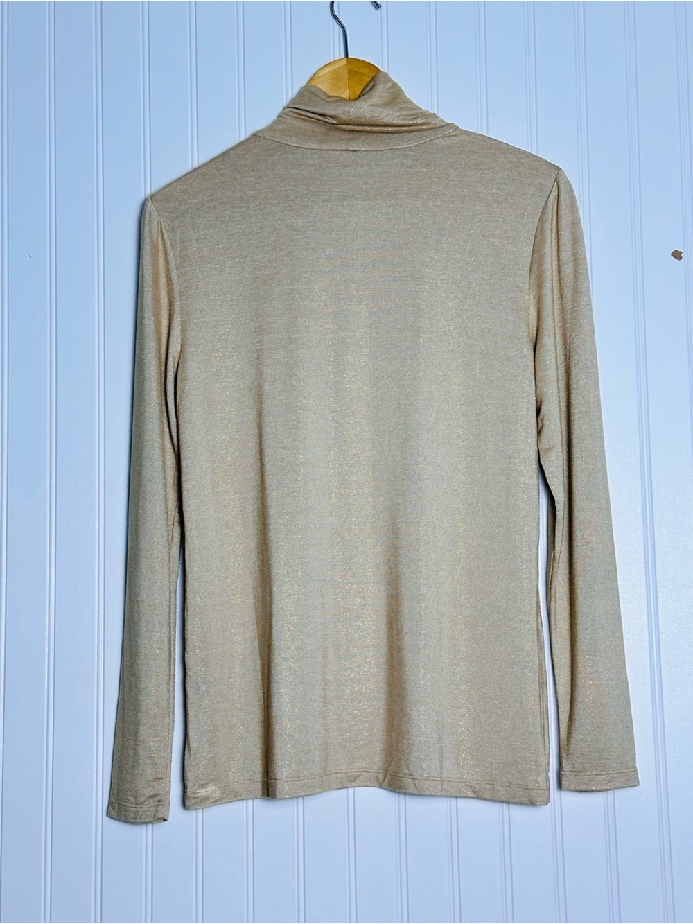 J. McLaughlin Metallic Gold Long Sleeve Nora Turtleneck top M Busines Casual - Picture 7 of 10